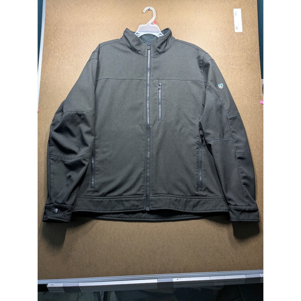 Kuhl Interceptr Jacket Mens XL Charcoal Grey Softshell Full Zip Waffle Fleece